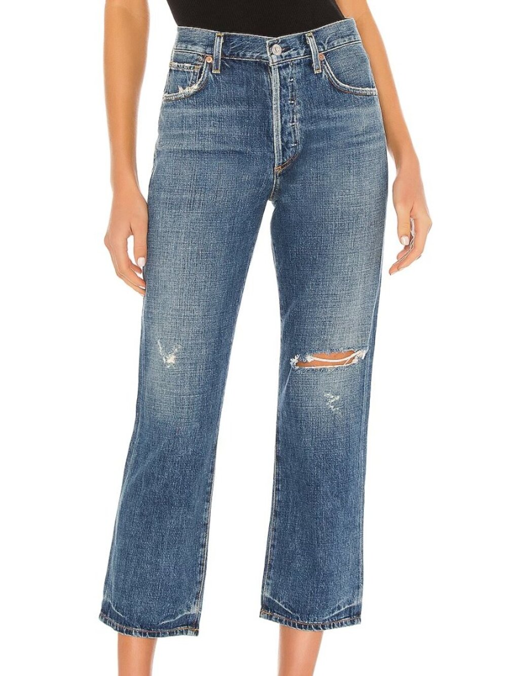 Citizens of Humanity Emery High Rise Relaxed Crop Jeans in Rivers, 25